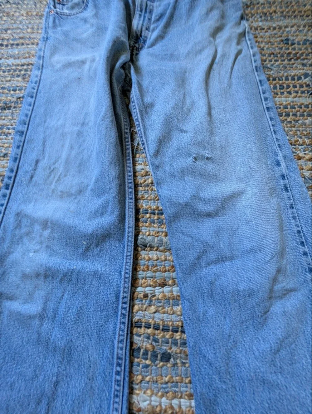 Vtg 1999 Levi’s 505 Orange Tab Jeans Distressed Workwear 100% Cotton